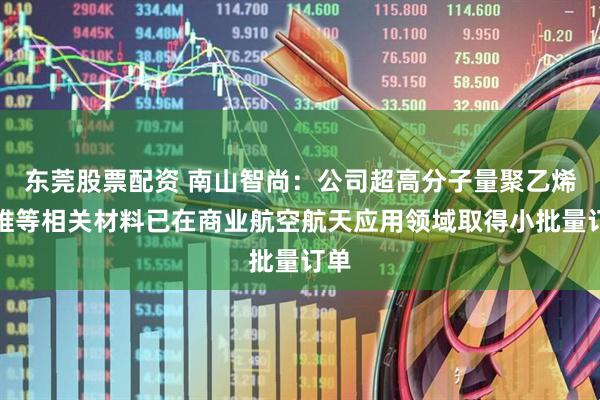 东莞股票配资 南山智尚：公司超高分子量聚乙烯纤维等相关材料已在商业航空航天应用领域取得小批量订单